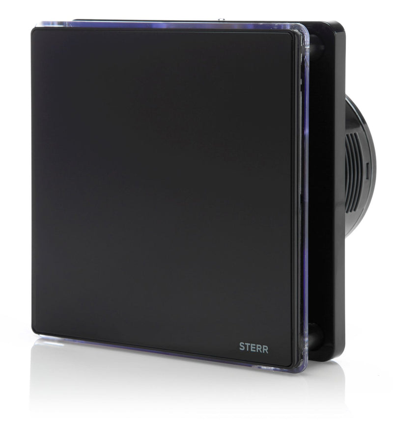 Ventilatore da bagno nero opaco con illuminazione LED e timer BFS100LT-MB