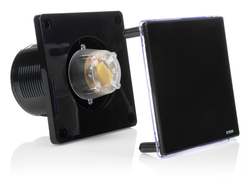 Ventilatore da bagno nero opaco con illuminazione LED e timer BFS100LT-MB