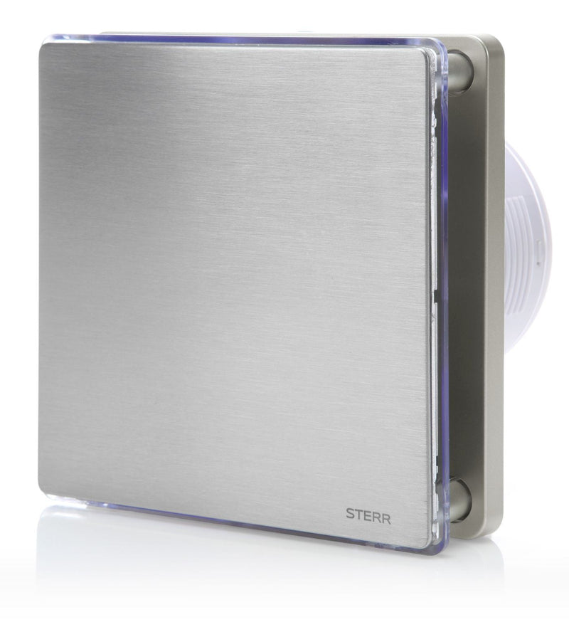 Aspiratore da bagno retroilluminato a LED argento con timer 100mm / 4" - BFS100LT-S