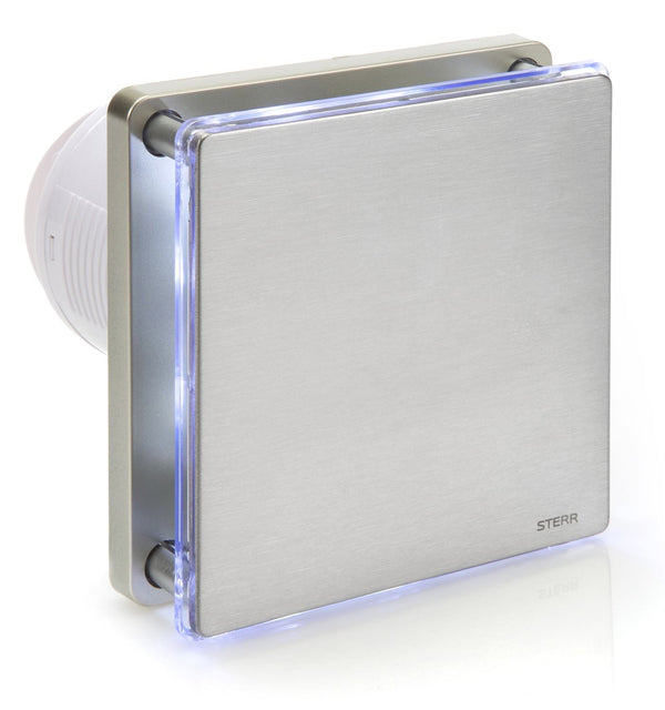 Aspiratore da bagno retroilluminato a LED argento con timer 100mm / 4" - BFS100LT-S