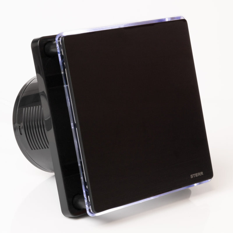 Ventilatore da bagno in alluminio nero con LED 100 mm / 4 " - BFS100L-BA