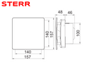 STERR BSL100-B – 100 mm Aspiratore Compatto, 95 m³/h, Nero